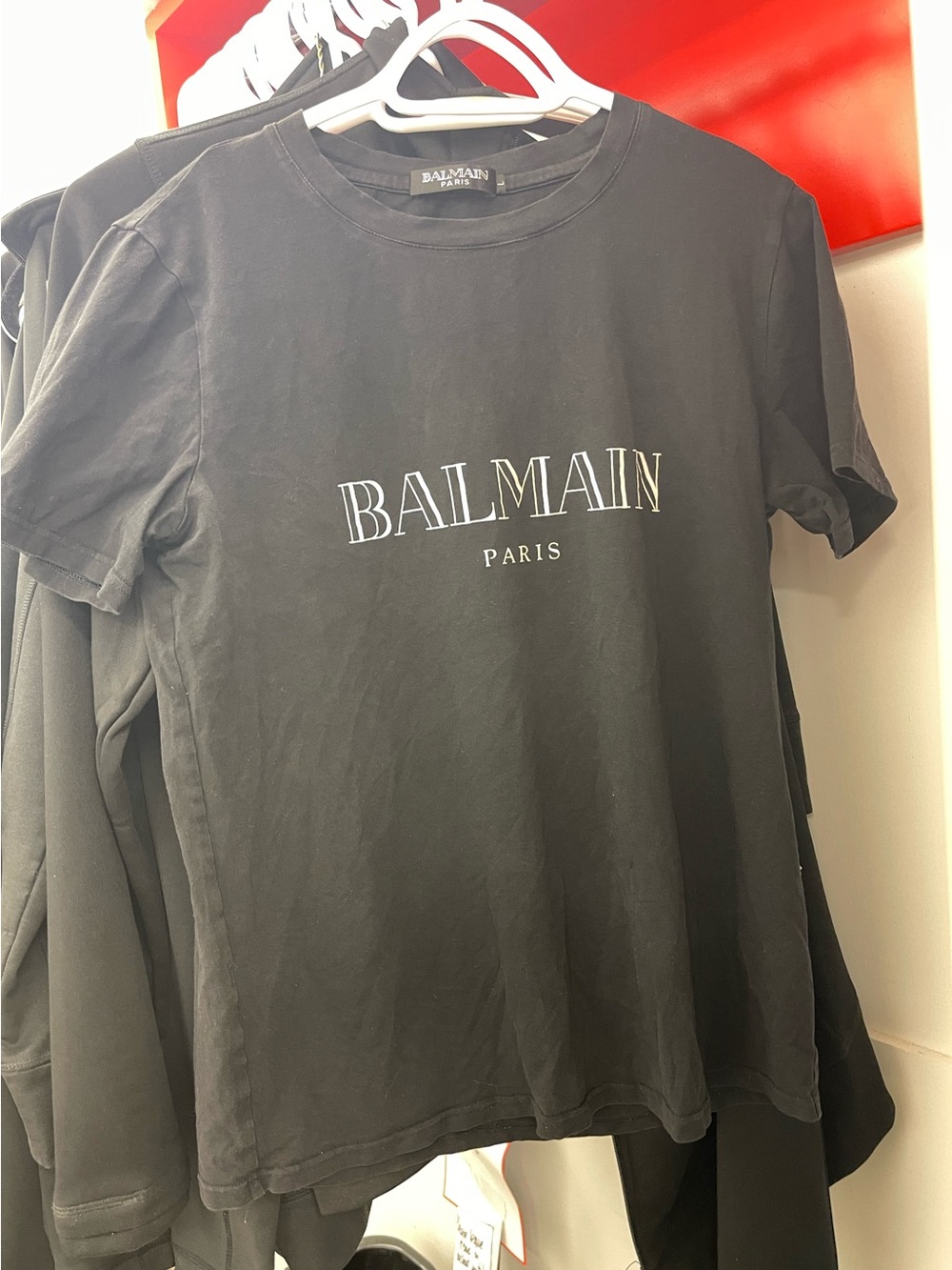 Balmain Black Logo Crewneck Tee